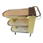 Desserte roulante art d�co en m�tal et chrome