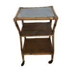 Desserte roulante en rotin