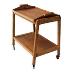 Desserte roulante scandinave en teck