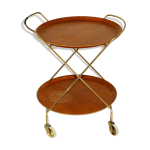 Desserte roulante en teck et en mtal, sude, 1960