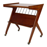 Desserte roulante en teck, mid - century modern, italie, circa 1950