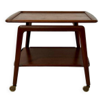 Desserte scandinave  roulettes en teck, arne hovmand pour mogens kold