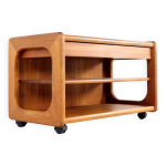 Desserte, table d'appoint vintage en teck sur roulettes, danemark