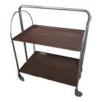 Desserte table chariot pliante sur roues des annes 70 fabrique par bremshey gerlinol en allemagne.