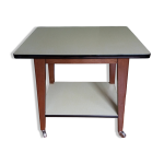 Desserte table formica et bois  roulettes
