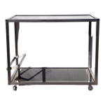 Desserte verre miroir et chrome vintage chariot  roulettes, bar roulant, design bauhaus