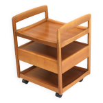Desserte vintage en bois sur roulettes