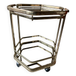 Desserte vintage laiton et verre fum