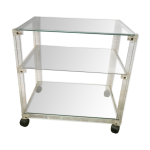 Desserte vintage en plexiglas et verre