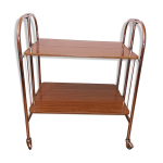 Desserte vintage roulante et pliante en mtal chrom