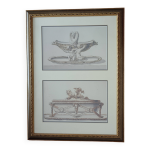 Dessins au crayon et aquarelle, xixème siècle Dessins au crayon et aquarelle, xixème siècle