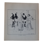 Dessin a l'encre de chine vers 1910