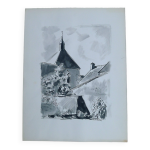 Dessin original  l encre de chine de jean villette (1913 - 2005)
