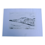 Dessin original  la pierre noire par jean villette (1913 - 2005)