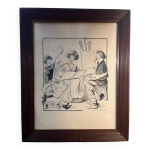 Dessin original sur papier carton lucien metivet