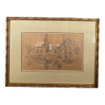 Dessin sur papier par lon broquet chatillon - sur - morin marne 1914