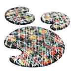 Dessous de plat + 2 dessous de verres / bouteilles en cramique vintage