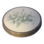 Dessous de plat 21, 8cm faïence monté sur métal Dessous de plat 21, 8cm faïence monté sur métal