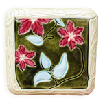 Dessous de plat en barbotine, art nouveau Dessous de plat en barbotine, art nouveau