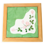 Dessous de plat carreau de fa�ence - d�cor floral contemporain peint main