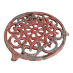 Dessous de plat en fonte métal aluminium rouge patiné Dessous de plat en fonte métal aluminium rouge patiné