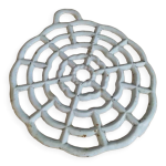 Dessous de plat en mtal maill gris rond