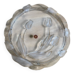 Dessous de plat walther glas en verre moul� givr�, motif tulipes