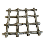 Dessous de table en mtal argent imitant le bambou