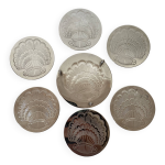 Dessous de verre et support argents , coquillage, annes 80