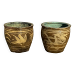Deux antiquit chinois trs grande pot de terre cuite dragon plantatio. . .