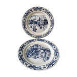 Deux assiettes anciennes en porcelaine de gien france
