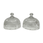 Deux cloches  fromage verre press moul stri style art dco dbut xxme