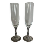 Deux coupes  champagne en cristal