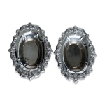 Deux coupelles ovales vintage mtal argent  dcor baroque - style rocaille