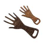 Deux dcapsuleurs en laiton en forme de main cisele dcor oriental vintage
