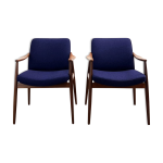 Deux fauteuils modernes en teck du milieu du sicle par hartmut lohmeyer pour wilkhahn, 1950