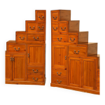 Deux meubles escalier bois exotique commode design Deux meubles escalier bois exotique commode design