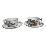 Deux tasses à thé porcelaine anglaise décor floral xixème Deux tasses à thé porcelaine anglaise décor floral xixème
