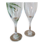 Deux verres  vin en cristal
