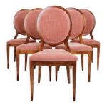 Dining chairs set of 6 poudre ros� m�daillon