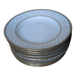 Dix assiettes creuses dor�es en porcelaine de limoges dupont desfontaines