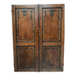 Double portes de placards en chene sculpt xx sicle