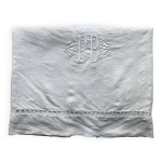 Drap ancien en lin brod main