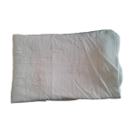 Drap lin monogramme brod b m et fleurs