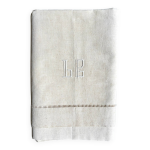 Drap en m�tis avec jour venise et monogramme n�3 180 x 312 cm