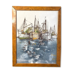 Dufour (bernard), huile sur toile les chalutiers xx�me
