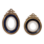 Duo cadres photos en bronze dor