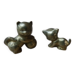 Duo de chats en laiton