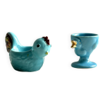 Duo de coquetiers vintage en cramique