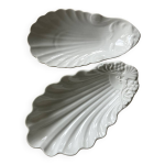 Duo de coupelles coquille en faïence blanche Duo de coupelles coquille en faïence blanche